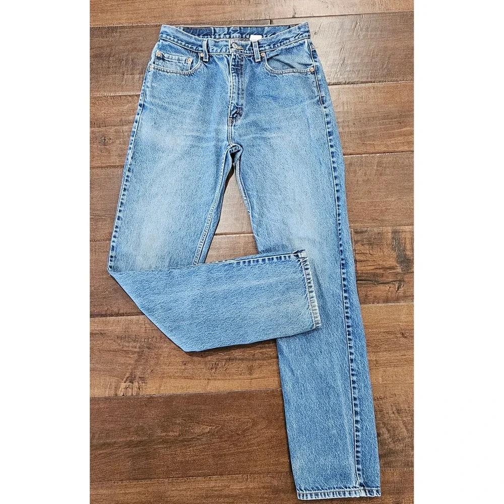 VTG Western Levis 505 Regular Fit Straight Leg Jeans Mens 34x36 Red Tab
